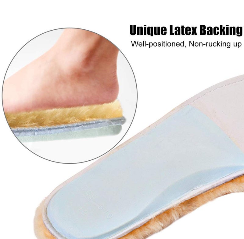 ABUSA Sheepskin Insoles Women's Premium Think Wool Fur Fleece Inserts Cozy & Fluffy 7 1 Pack - Image 3